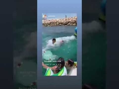 0.9mm PVC Υδάτινο Παιχνίδι Εξοπλισμός Πνευματώδης υδάτινος διαδρόμος για γιοτ Προσαρμοσμένο μέγεθος Πνευματώδης διαδρόμος για γιοτ